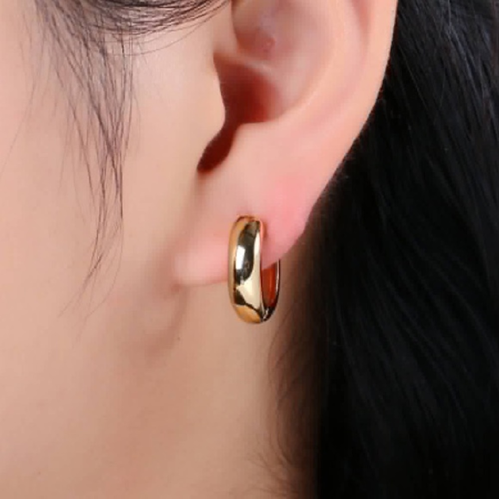 24K Gold Filled Round Hoop Earrings